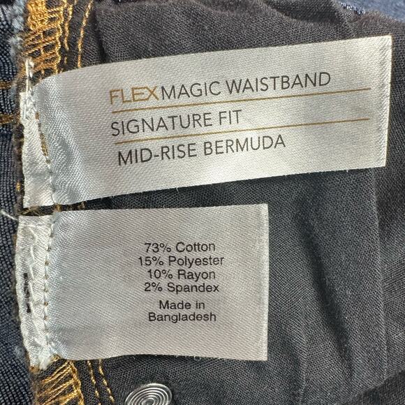 Lane Bryant Sz 16 Mid Rise Bermuda Flex Magic Waistband Jean Denim Shorts 34x10 - Picture 7 of 7